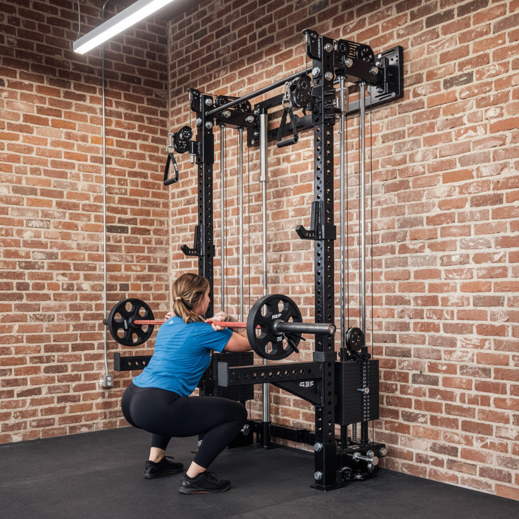 Système De Poulie Murale ZXFF – Entraînement Musculaire Complet, Avec Cordes Et Tige, Pour Biceps, Triceps, Dos