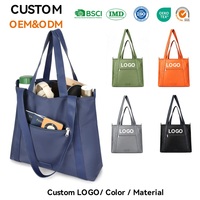 Sac à main décontracté multi-poches en tissu composite souple personnalisé, sac fourre-tout avec bandoulière réglable pour les trajets quotidiens