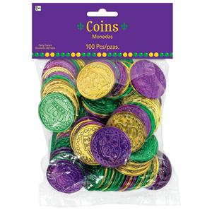 Mardi Gras-Monedas de plástico, colores metálicos - Product Image 4