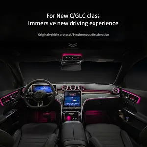 Kit de lâmpadas LED estilo ambiente interior 64 cores acessórios para o interior do carro Mercedes Benz New C-class W206