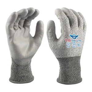 High Quality HPPE Liner PU Coated Anti Cut Protection Hand Gloves For General Work