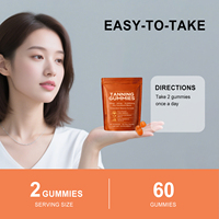 Gummies bronzantes à base de caroténoïdes, 60 unités, formule beauté antioxydante quotidienne, complément alimentaire, personnalisable OEM, marque privée