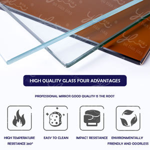 <span class=keywords><strong>Escritorio</strong></span> de Oficina Moderno de Vidrio con Base de Metal de Patas Cruzadas y Estantes de Almacenamiento Abiertos - Product Image 4