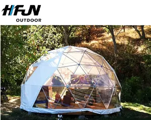 半球形透明 PVC 织物测地圆顶野营帐篷出售