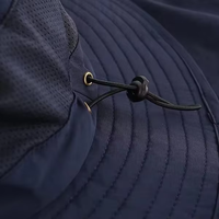 Chapeau de soleil unisexe portable pliable à large bord en maille avec protection nuque UPF50+ en polyester pour le camping, la randonnée, le safari et la pêche