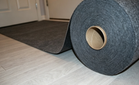 Protection de sol en feutre gris auto-adhésif pour peintre avec film plastique imperméable pour la rénovation des bureaux et des habitations