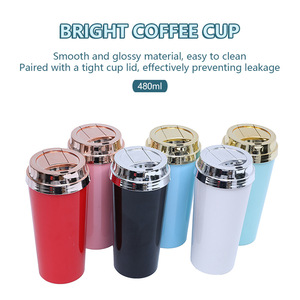 แก้วกาแฟพลาสติกหรูหราแบบใช้ซ้ำได้ ปี 2026 ขายส่งพร้อมโลโก้สั่งทำ ขนาด 480 มล. 16 ออนซ์ แก้วเดินทาง ฝาปิดแบบเมทัลลิก ป้องกันการรั่วซึม แก้วน้ำแบบเลื่อน - Product Image 6