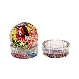 Cendrier en verre pour cigarettes et cigares avec impression de logo personnalisé Cendrier personnalisé de marque Bob <span class=keywords><strong>Marley</strong></span> comme cadeaux promotionnels - Product Image 1