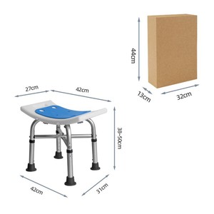 Tabouret de douche Tomoyuki en alliage d'aluminium, réglable en hauteur, avec support pour douchette, pour personnes âgées, enceintes et handicapées - Product Image 1