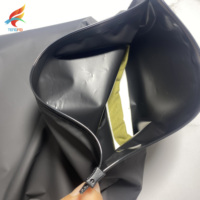 Sacs en plastique EVA noir givré avec fermeture éclair, logo personnalisé, recyclables et écologiques, fermeture éclair mate, pour vêtements, fourrures, chaussures, chaussettes, emballage
