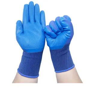 工业公司抓地力防滑抗皱乳胶涂层建筑耐切割工作安全手套