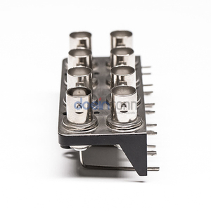 BNC 커넥터 암 잭 직각 2*4 방법 PCB 마운트 용 포트 관통 구멍 BNC 동축 커넥터 - Product Image 2