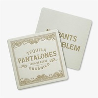 Dessous de verre en papier carré plus épais avec logo imprimé personnalisé de haute qualité Tapis promotionnels pour boissons
