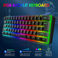 Özel bilgisayar klavyeler Rgb arka Laptop Pc oyun ve tak tel için 60% Mini oyun klavyesi