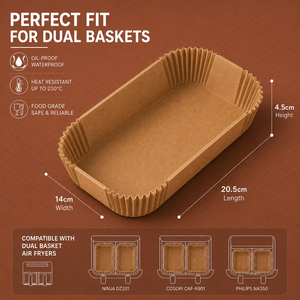 200 feuilles de <span class=keywords><strong>papier</strong></span> sulfurisé rectangulaires marron jetables pour friteuse à air, antiadhésives, 20,5x14cm, 38gsm, approvisionnement en gros usine - Product Image 2