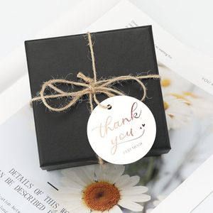 Regalo personalizzato grazie molte etichette rotonde in oro rosa grazie etichette regalo con spago per il matrimonio della festa - Product Image 6