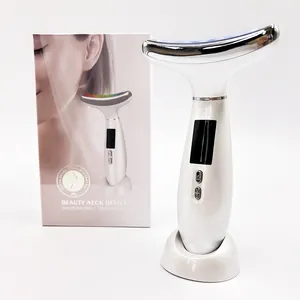 Dispositivo di bellezza per collo viso antirughe dispositivo di bellezza per il viso Anti-invecchiamento per il collo del viso dispositivo di bellezza rf ems led photon