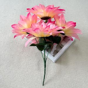 Vente en gros pas cher 5 têtes de fleurs artificielles en soie Geberra pour l'obtention du diplôme Fleurs artificielles décoratives pour les funérailles - Product Image 2