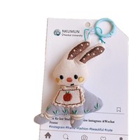 Porte-clés en peluche 3D en forme d'animal mignon, girafe, chaton de dessin animé, durable, écologique, personnalisable, accessoires pour clés de voiture