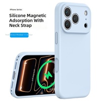 Étui magnétique écologique pour iPhone 18 Pro Max, minimaliste, confortable, personnalisable, en silicone liquide, antichoc