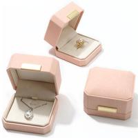 Boîtes d'emballage pour bijoux en cuir ultra-fin de forme octogonale vert foncé EVERWIN, modèle 26, forme personnalisée imprimée