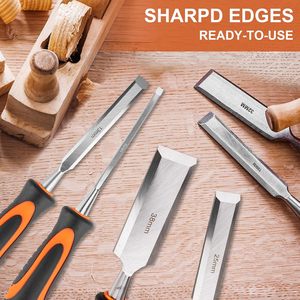 Ensemble de 10 ciseaux à <span class=keywords><strong>bois</strong></span>, 6 ciseaux à <span class=keywords><strong>bois</strong></span> de qualité supérieure, manche en PVC, guide d'affûtage, <span class=keywords><strong>pierre</strong></span> à <span class=keywords><strong>aiguiser</strong></span>, kit d'outils de sculpture, bricolage - Product Image 4