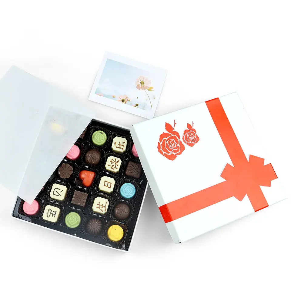 Geschenk box für Candy Chocolate Packaging Box mit benutzer definierten Gruß karte Christmas Advent Box für Schokolade