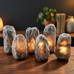 Lámpara de Sal del Himalaya OEM, auténtica, de gran tamaño, color gris, cristal, hecha a mano, de la mejor calidad, lámparas de sal gris. - Product Image 1