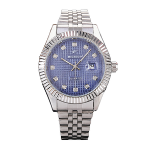 Montre de luxe pour homme, chronographe sport à quartz, étanche, avec date, <span class=keywords><strong>loupe</strong></span>, <span class=keywords><strong>lunette</strong></span> cannelée et index en cristal - Product Image 3