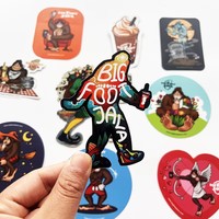 Autocollant personnalisé de haute qualité, découpe sur mesure, impression de logo, étiquette en vinyle, autocollant décoratif en PVC imperméable, dessin animé