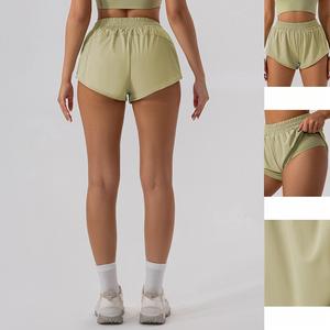 Shorts Deportivos para Mujer al por Mayor, Cintura Alta Elástica, Sólidos, 2 en 1, Secado Rápido, Anti-Transparencia, Ligeros, para Yoga, Ejercicio, OEM, ODM - Product Image 2