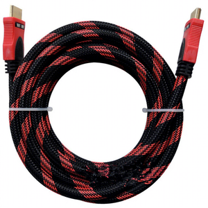 Cable Mingxi de 1.5m/2m/3m, Trenzado Rojo y Negro, Macho a Macho, en Bobina, para Conexión de Computadora y TV - Product Image 1