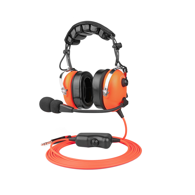 Pilot Carbon Fiber for Aviation Headset ENC Over-Ear Design for Helicopter Ground Crew Private Mold Fit 300 Impedance