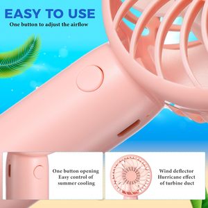 New Arrival 3 Modes for Home or Outdoor Mini Handheld Fan Portable Rechargeable <b>Battery</b> <b>Operated</b> Cooling Desktop Fan - Product Image 2