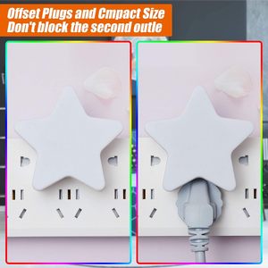 <b>LED</b> Night <b>Light</b> Mini Cute Stars Plastic IP65 Auto Sensor Bedside Lamp for Bedroom Kid's Room Hallway Corridor Stairs - Product Image 2