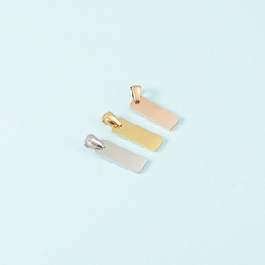 เครื่องประดับ DIY ชุบทอง18K ปรับแต่งได้ทำจากสเตนเลสสตีลสร้อยคอสี่เหลี่ยมไร้ขอบการตั้งค่าการดรอปชิป - Product Image 6