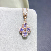 Pendentif en Tanzanite Naturelle avec Éclat de Feu Éblouissant, Sertie avec Précision dans de l'Argent Sterling 925, Style Nature, Pierre Principale 3x4mm