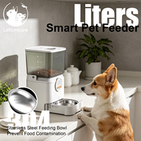 Pengumpan Otomatis untuk Kucing Anjing Kecil 4L Hopper Besar Mangkuk 304SS Baki yang Dapat Ditarik Penyerap Kelembapan Tutup Kedap Udara