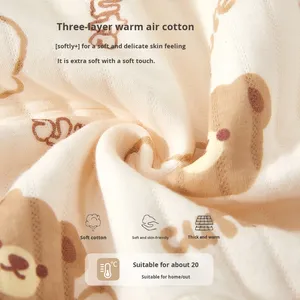 Tutina Imbottita Unisex per Neonati <span class=keywords><strong>con</strong></span> Stampa Cartoon, Calda per Primavera Autunno Inverno, Manica Lunga, Strato Base Senza Cuciture, Body Puro - Product Image 2