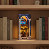 IIECREATE DIY Modèle de jouet Book Nook SL-33, bibliothèque miniature, puzzles 3D en bois, maison de poupée faite à la main, Secret Scroll Galaxy, échelle 1:24