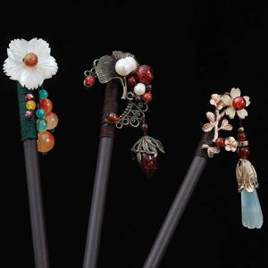 Horquilla Antigua de Madera de Ébano Negro con Borla, Accesorio para el Cabello de Madera, Horquilla Hanfu, Accesorios para el Cabello de Traje Tradicional Chino - Product Image 2