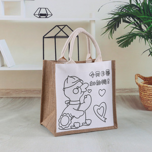 Vải Tote Túi Tự Làm thiết kế riêng của bạn bên ủng hộ Tote Vải làm vách ngăn đay Túi vải cho sơn Craft tái sử dụng <span class=keywords><strong>Mini</strong></span> Tote Túi cho trẻ em - Product Image 3