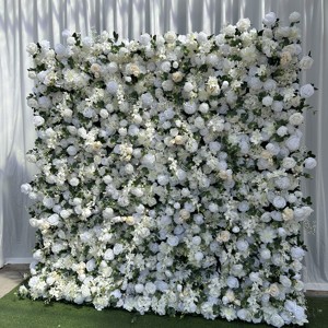 Y-FW087 Red <b>Flower</b> <b>Wall</b> <b>Panel</b> Artificial <b>Flower</b> <b>Wall</b> <b>Panel</b> Backdrop 3d 5d <b>Flower</b> <b>Wall</b> 8ft X 8ft Wedding Backdrop Decoration - Product Image 4