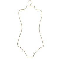 Présentoir de sous-vêtements de maillot de bain en forme de corps chromé doré argenté, cintres de maillots de bain en fil métallique pour magasin