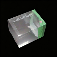 Boîte en plastique pliable transparente en PET recyclable avec logo personnalisé, emballage idéal pour cadeaux et présentations de cosmétiques, de parfums et de jouets