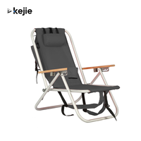 Chaise longue de plage pliable en aluminium de haute qualité Kejie, portable, pour le camping, avec dossier