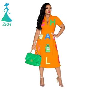Vestido <span class=keywords><strong>de</strong></span> verano con estampado <span class=keywords><strong>de</strong></span> letras para <span class=keywords><strong>mujer</strong></span>, con cuello abotonado <span class=keywords><strong>ropa</strong></span> Sexy, a la moda, 2022 - Product Image 1