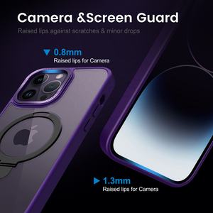 WOWCASE 2023 Étui de protection transparent mat magnétique invisible avec support de charge sans fil antichoc de luxe pour - Product Image 3