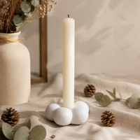Nouveau support de bougie en céramique écologique de style vintage de luxe pour la table de Noël, avec logo personnalisé, décoration d'intérieur, porte-bougies coniques