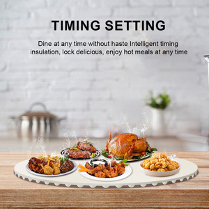 Khay hâm nóng thức ăn siêu mỏng có thể gập lại, 4 cài đặt hẹn giờ & 5 mức nhiệt độ, đệm sưởi đa năng, thảm hâm nóng thức ăn - Product Image 3